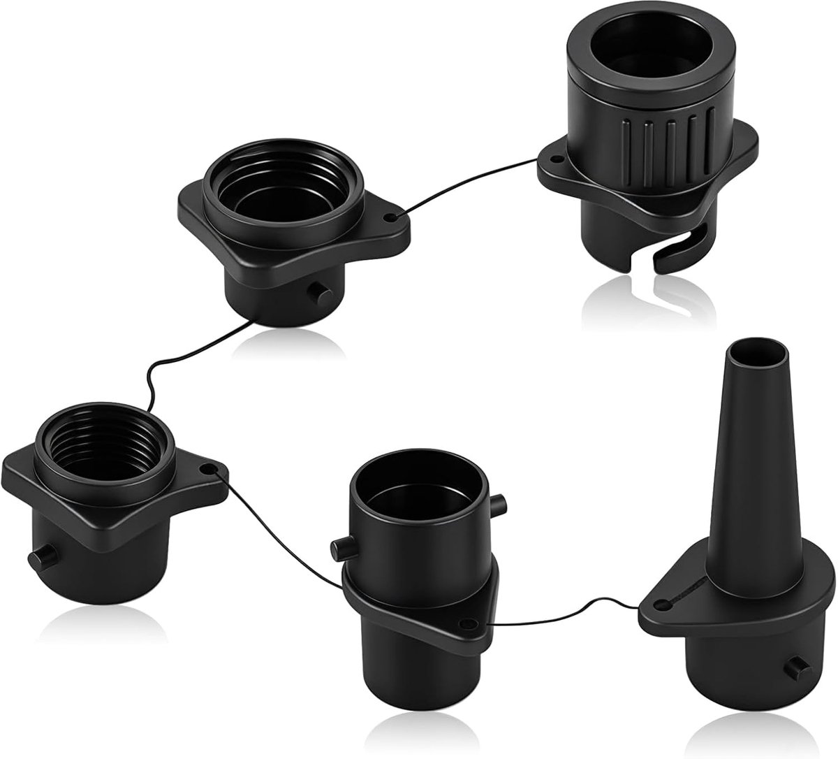 SUP-adapter voor compressor, SUP-ventieladapter, opblaasbare adapter, pompadapter met 3 gasmondstukken, SUP-pompadapter, luchtpomp, rubberboot, ventieladapter voor stand-up paddleboard