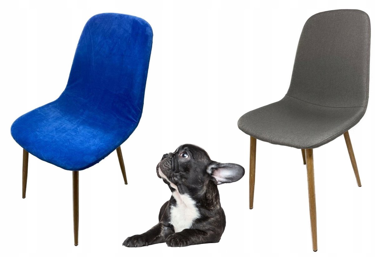 Blauwe velours stoelhoes Scandinavisch design