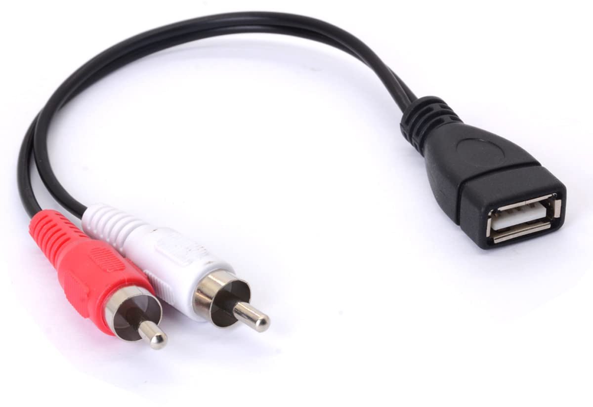 USB to RCA Cable, USB A 2.0 Bus to 2 RCA Plugs Y Splitter Audio Video AV Composite Adapter Cable (20cm) - ShopVlot