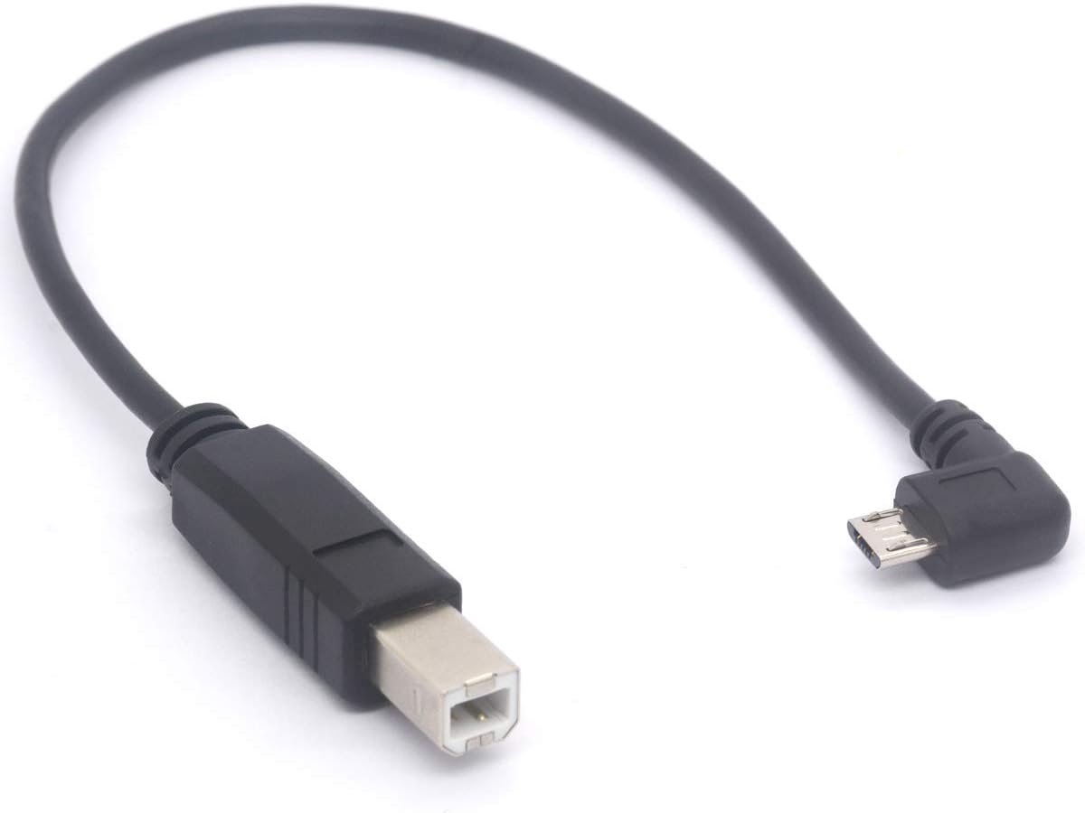 Angular Micro USB OTG to Standard USB B Type Printer for Scanner HD Extension Hard Drive (25cm) - ShopVlot