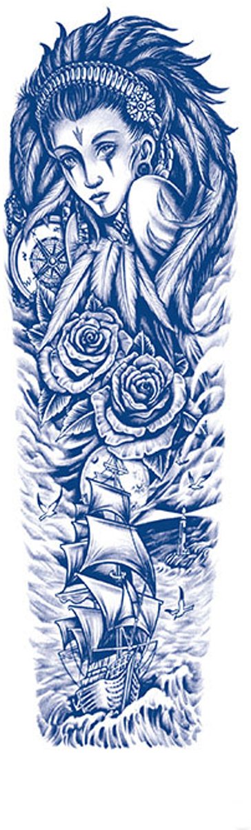 Tijdelijke sleeve tattoo bloemen gezicht 2 weken