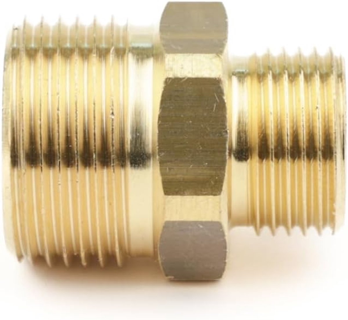Double Nipple M22 x 1.5 Male Thread 3/8 Inch Brass Hose Connector Adapter Coupling for Pressure Washers (M22 x 1.5-3/8 - ShopVlot