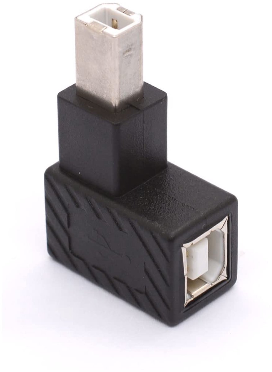 USB B 2.0 Adapter, USB 2.0 Type-B Printer Adapter, 90 Degree Angled USB 2.0 Type-B Plug to Female Printer Adapter for - ShopVlot