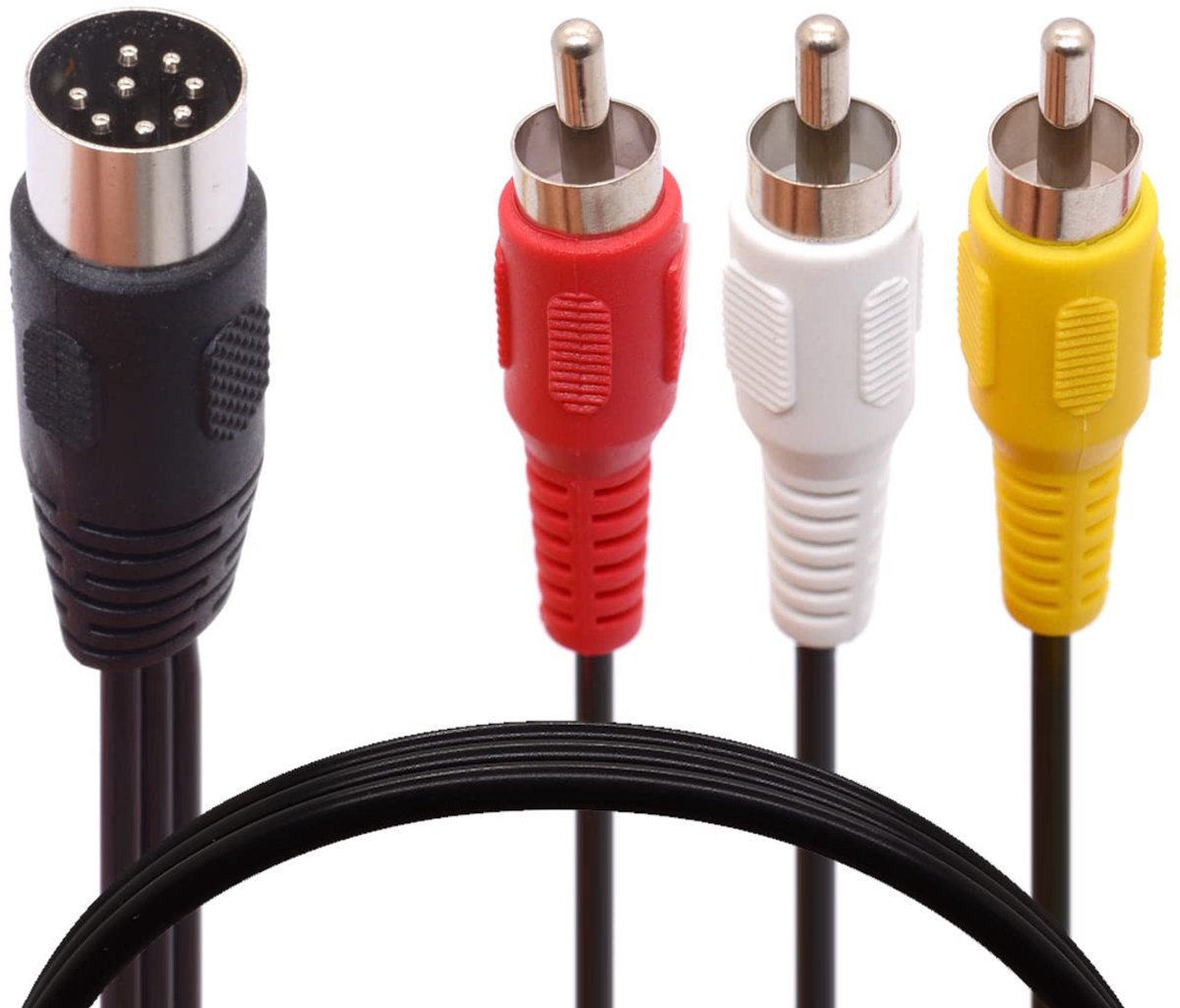 DIN Cable, 8 Pin Plug to 3 RCA Plug, 8-Pin DIN Plug to 3 RCA Plug, 3 Cinch Plug, Audio Adapter Cable for Musical - ShopVlot