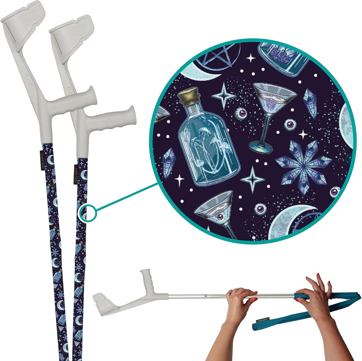 myCover - Trendy Stool and Walking Poles Cover for All Stools and Walking Poles, Elastic Fabric, Washable (Gothic - ShopVlot