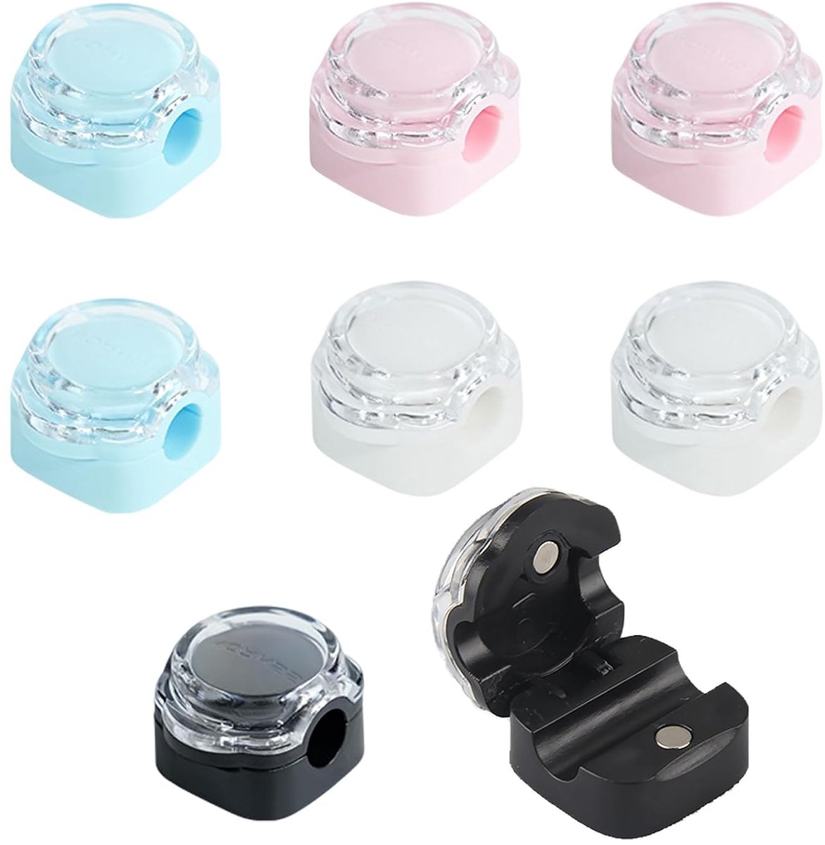 8 Pcs Magnetic Cable Holders with Strong Glue, Cable Clip for Desks, Bedside Table, Charging Cable, Kitchen and Cars - ShopVlot