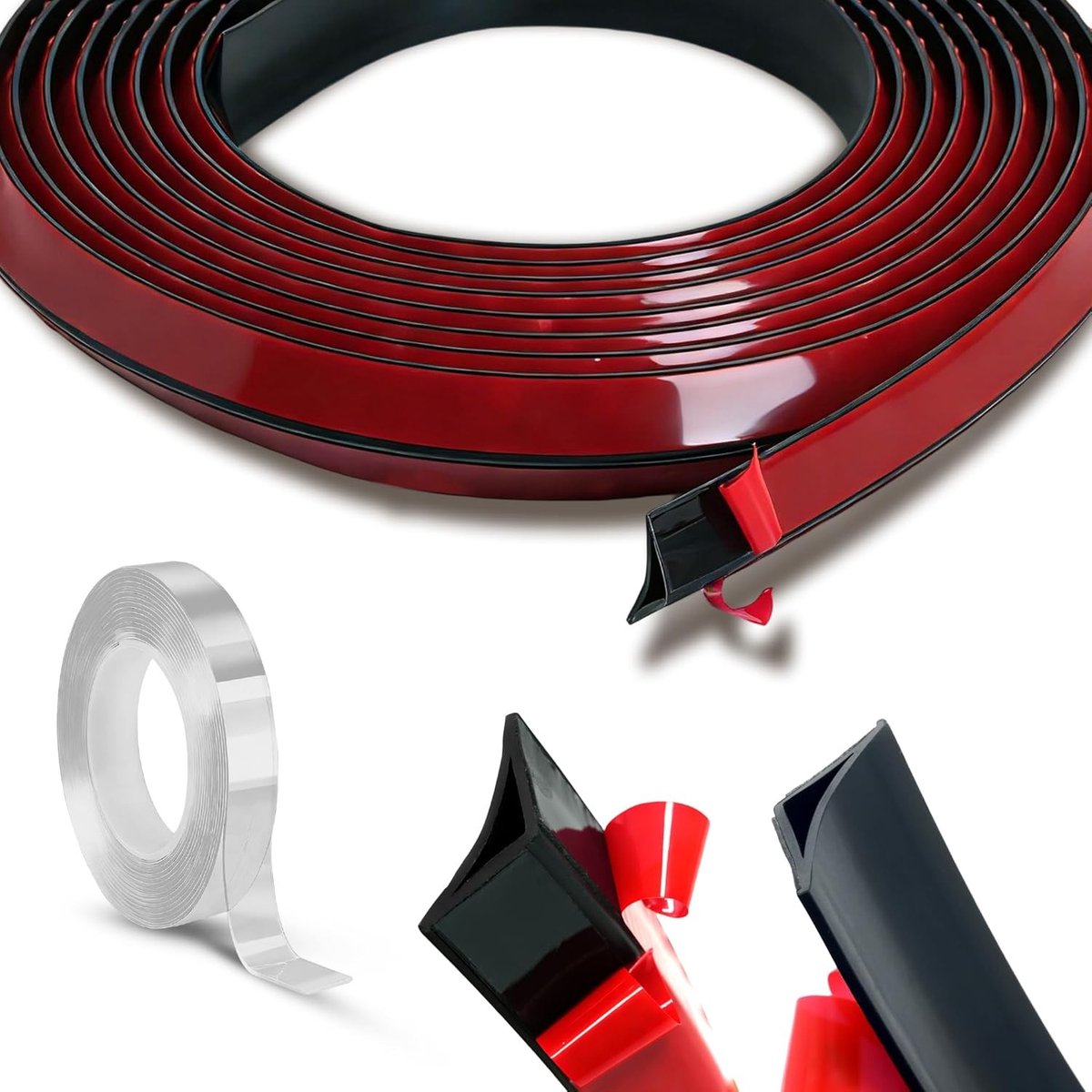 Zelfklevende Hoekstrip Zwart voor Werkbladen - 10 mm x 2 m Nano Lijm, Ideaal voor Keuken, Woonkamer en Badkamer - 6 m x 2 cm