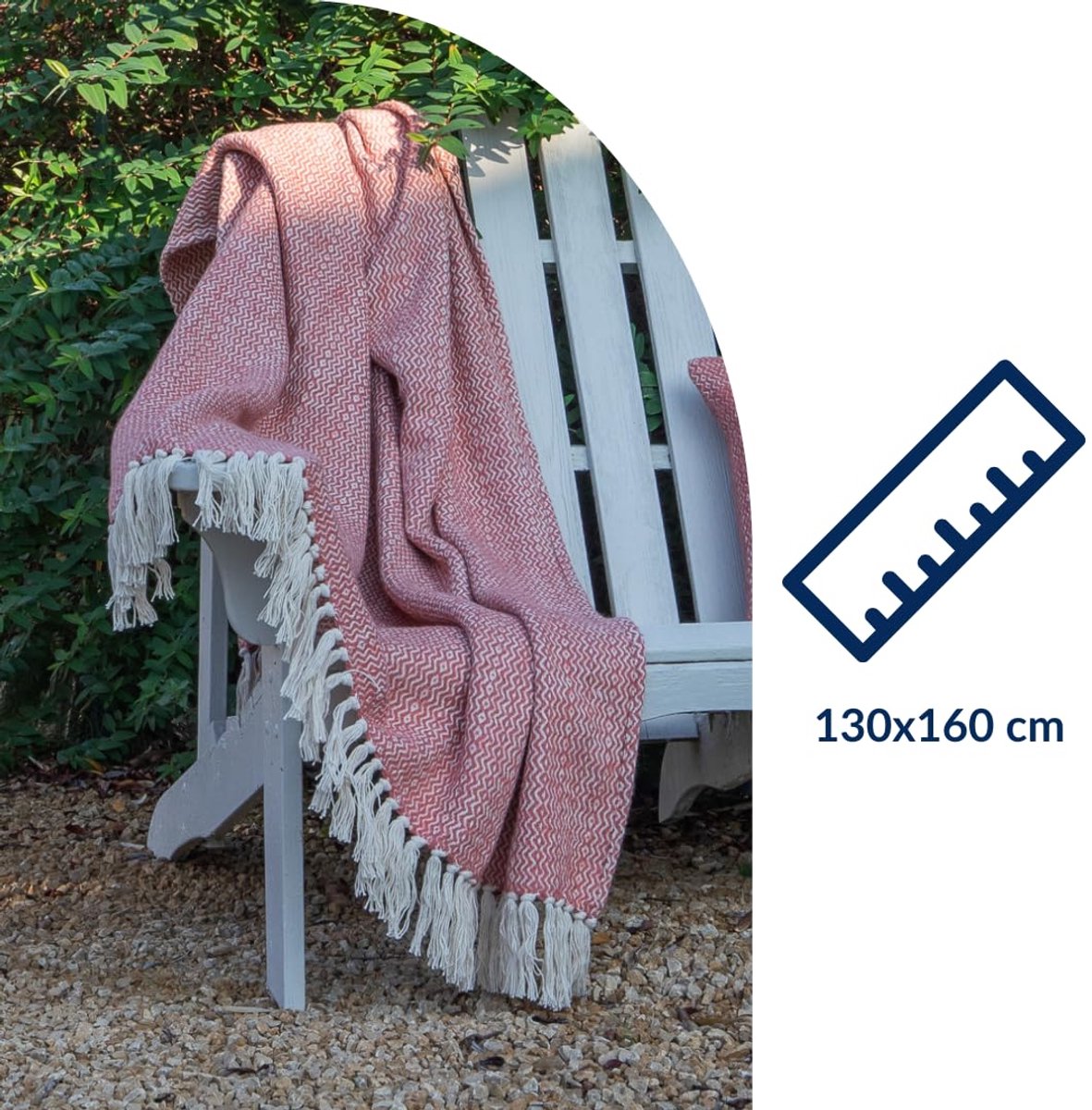 Plaid ARTEM met franjes - 130x160 cm, rood
