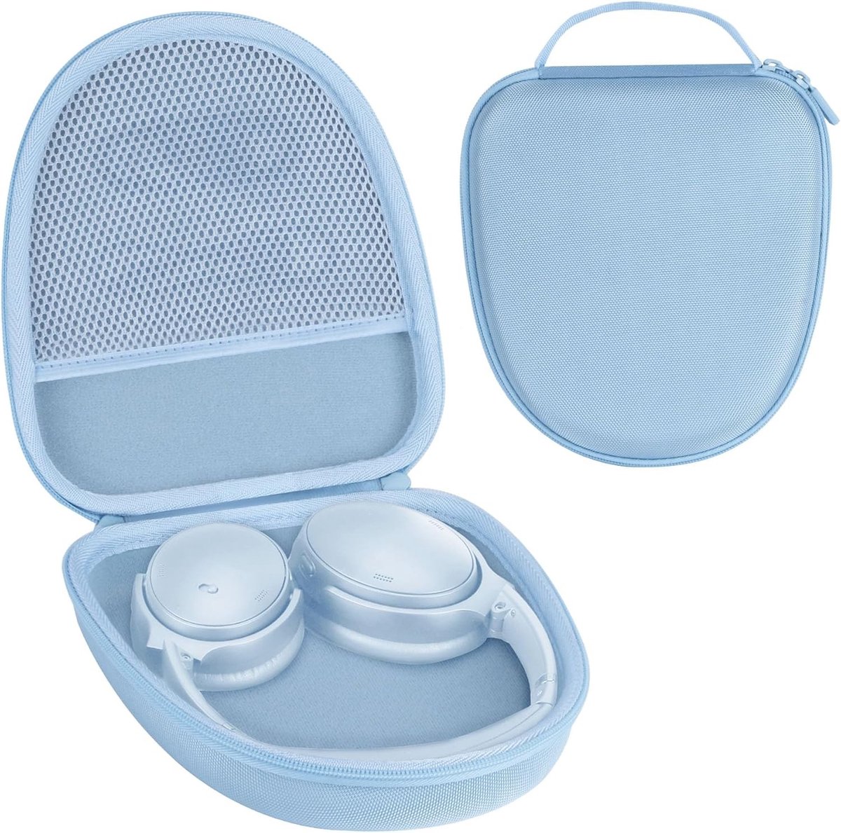Duurzame Hard Case voor Noise Cancelling Hoofdtelefoons - Bescherming en Opbergruimte in Lichtblauw