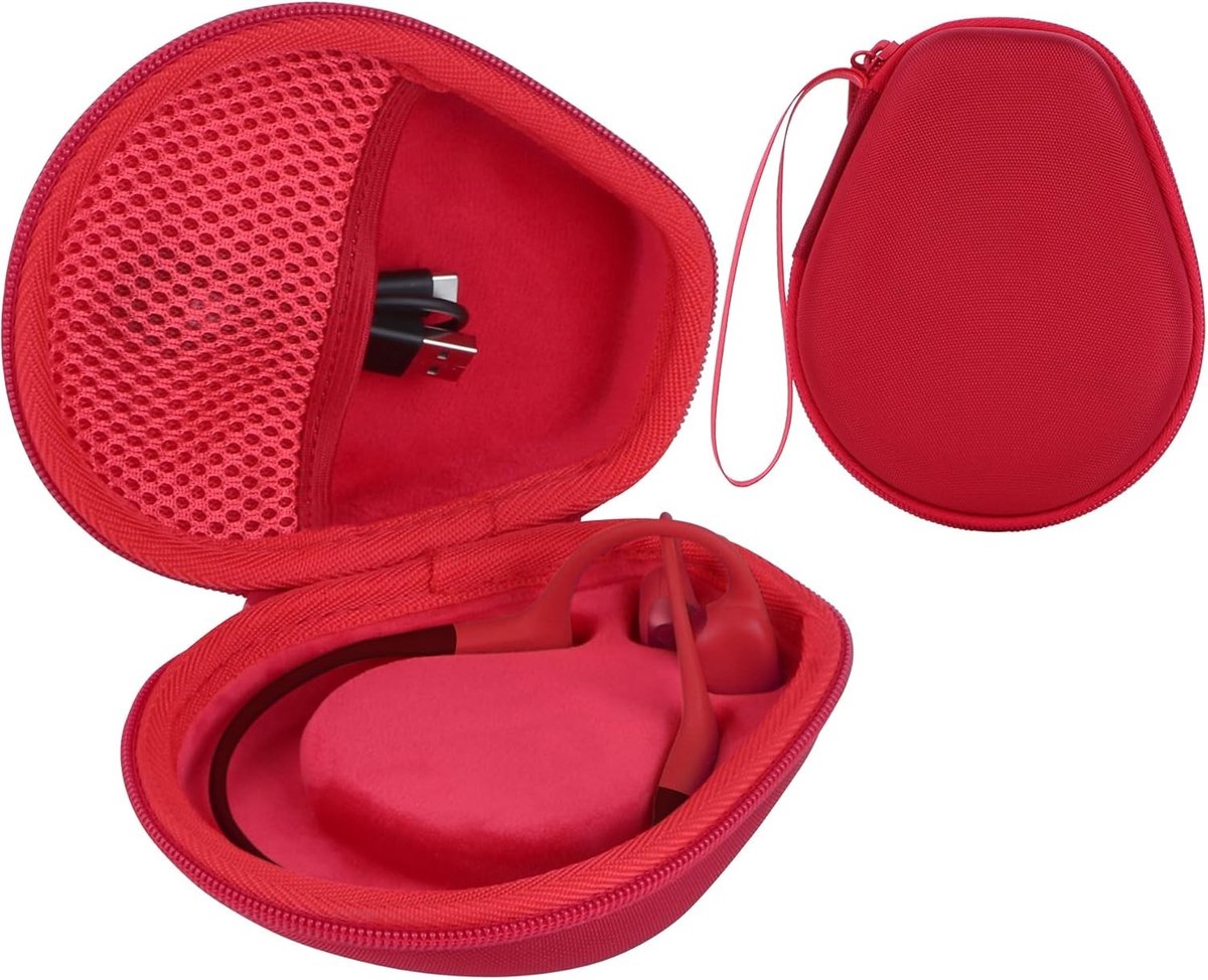 Duurzame Hard Case voor Draadloze Sportkoptelefoons - Bescherming voor OpenRun, OpenSwim en OpenMove (Rood)