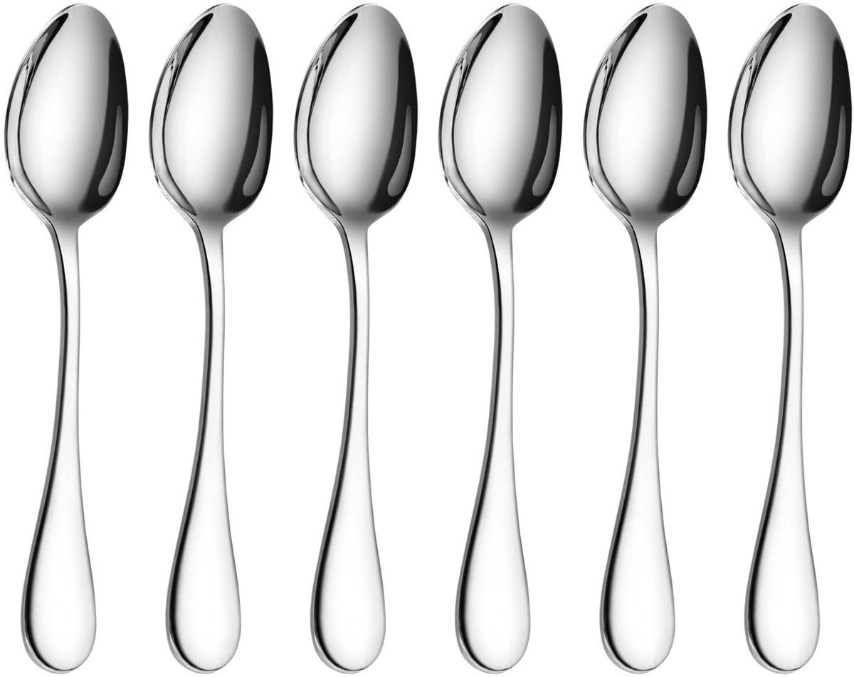 6-delige Dinerlepel Set Tafellepel Bestek RVS Spiegel Polijsten 18cm