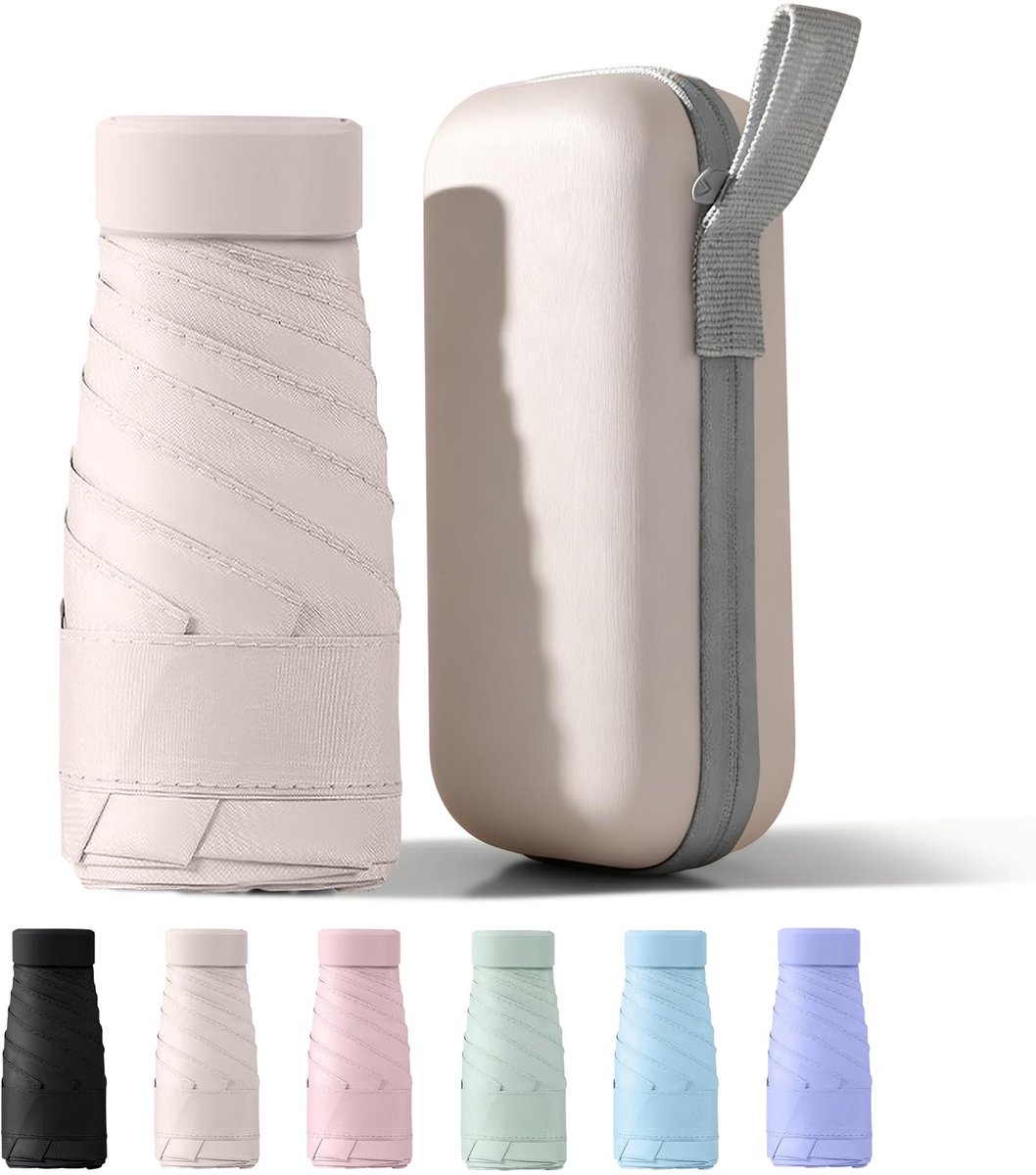 Mini-zakparaplu, ultralicht, reisparap, opvouwbare zakparaplu, regen- en zonbescherming, UPF50+, draagbaar en comfortabel