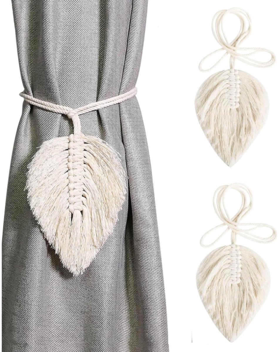 2 stuks gordijngordijnhouders, gordijngespen, gordijnhouders, gordijnhouders, gordijnbinders, boho, vintage, drapery tie-backs, kwasthouder voor decoratie van woonkamer, kantoor en slaapkamer