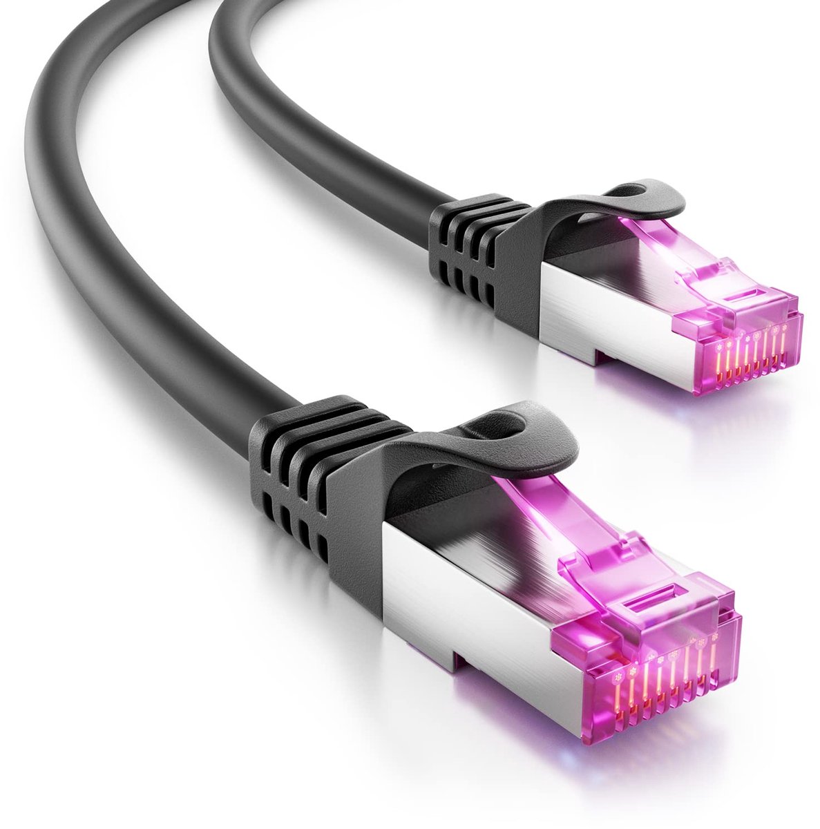 deleyCON 3,0m CAT6 Outdoor Patchkabel Netwerkkabel - 250 MHz AWG 24 - voor Buitenbereich UV Resistent Weerbestendig LDPE Mantel - Zwart