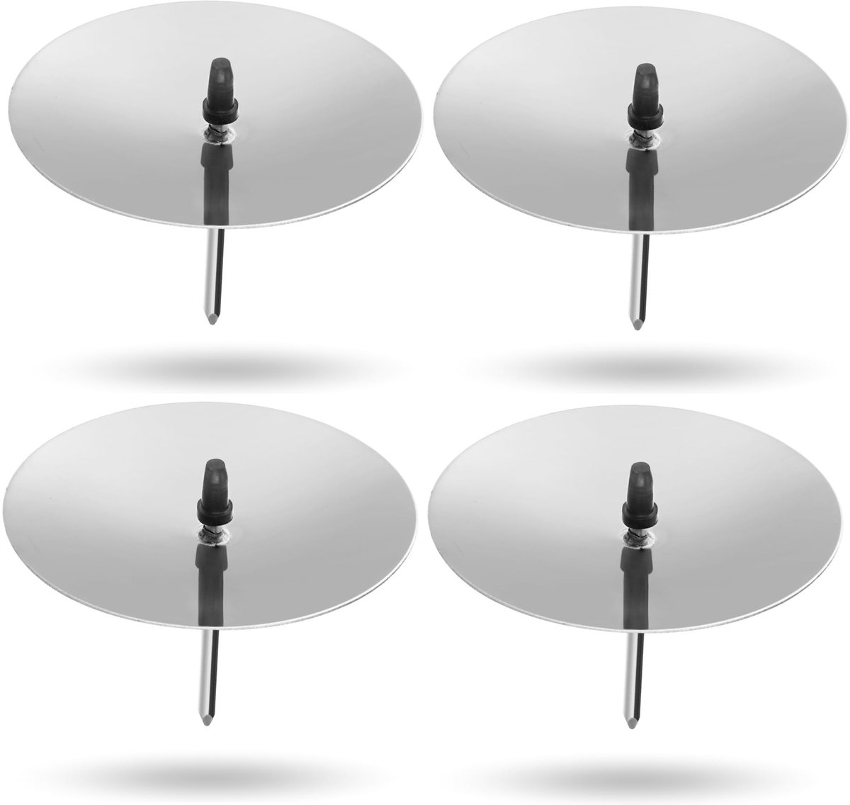 4 x kaarsenstekers ca. 5 cm voor kaarsen als kandelaar adventskranshouder met pin - kandelaar (zilver)