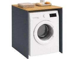 Wasmachinekast - 68x88x60 cm - antraciet naturel - met opbergruimte