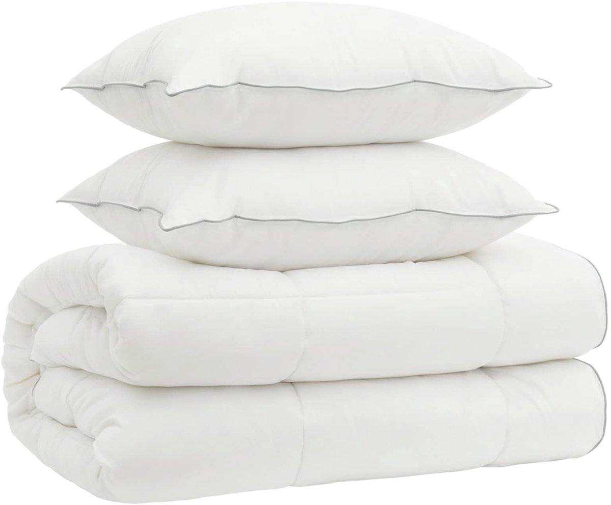 vidaXL - Dekbed - en - Kussen - Set - 3 - pcs - 240x260 - cm - 4 - seizoenen - 140+220 - G