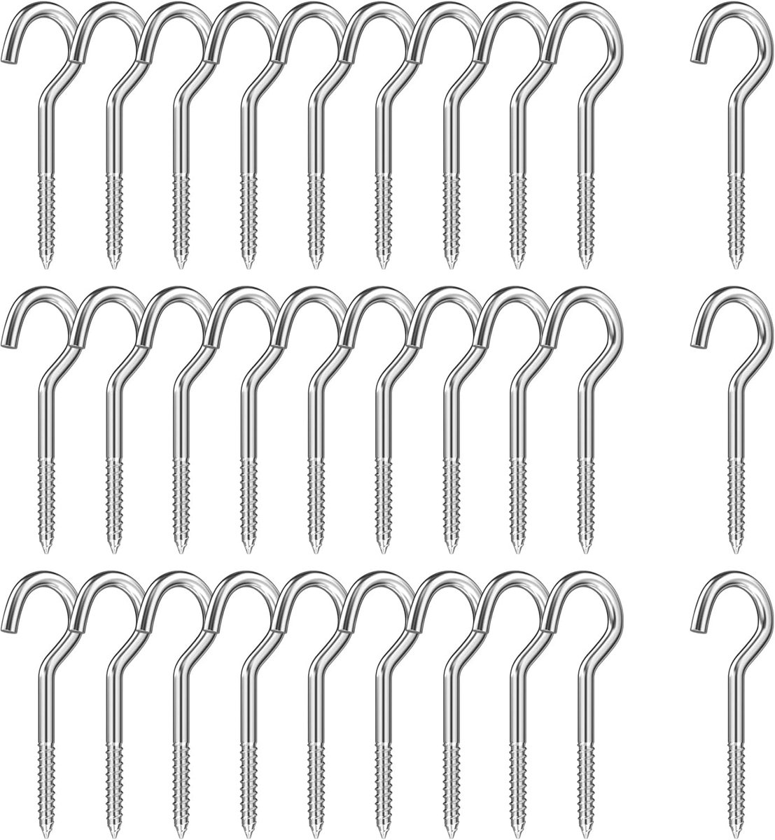 Haken, haakschroeven, open schroeflussen, metalen schroefhaken voor het ophangen van plantenmanden, vogelhuisjes, artistieke decoratie, 40 mm