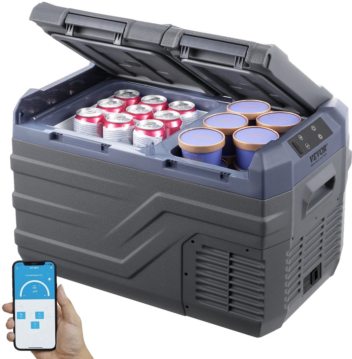 NordHaus Autokoelkast - Compressor Koelbox - Dual Zone Draagbare Vriezer - Snelle Compressorkoeling - 25 Liter
