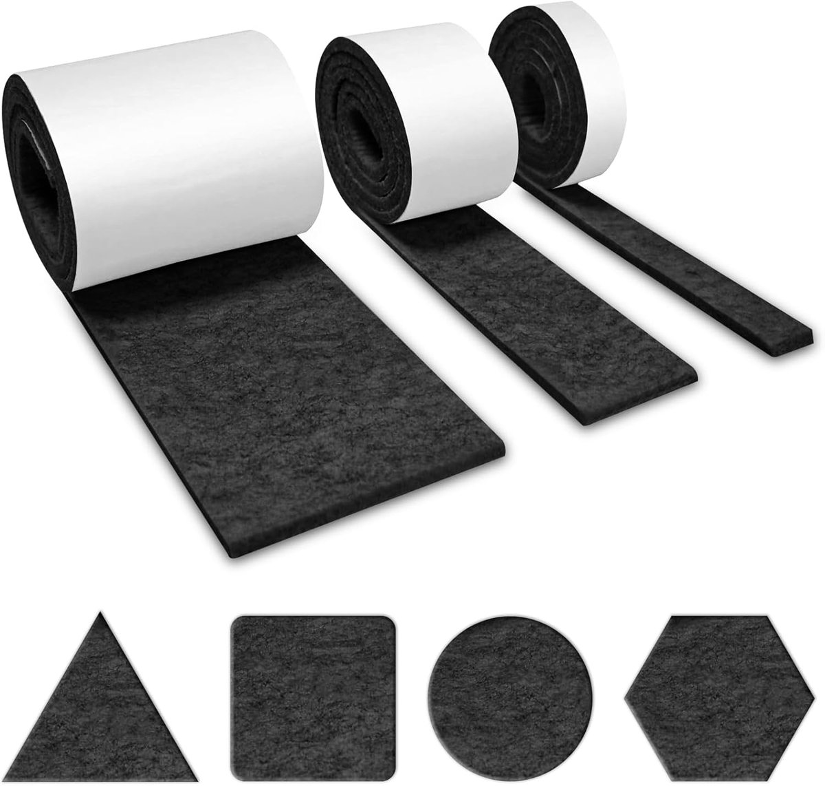 3 rollen viltglijders, meubelglijders, zelfklevend, 100 x 10 cm, 100 x 5 cm, 100 x 2 cm, meubelglijders, beschermstrips, zelfklevend