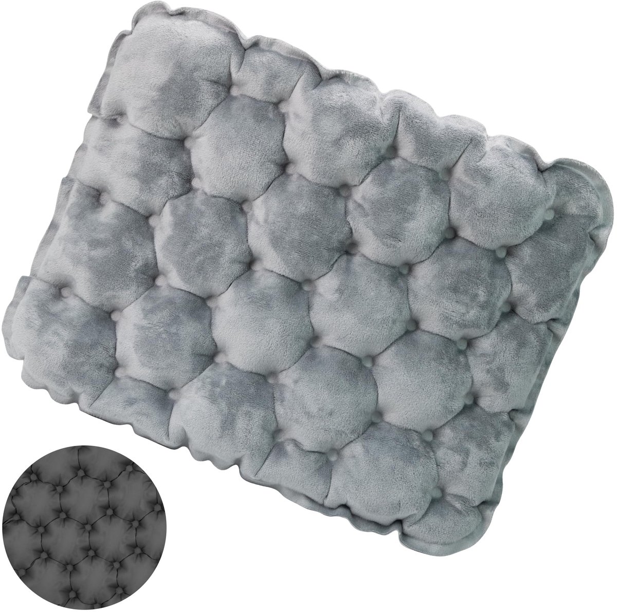 Suède opblaasbaar campingzitkussen, ultralicht vliegzitkussen, zacht zitkussen voor stadion, wandelen, vissen, concerten, tribunes, gazon, huis en bureaustoelen, 40D nylon + pluizig materiaal