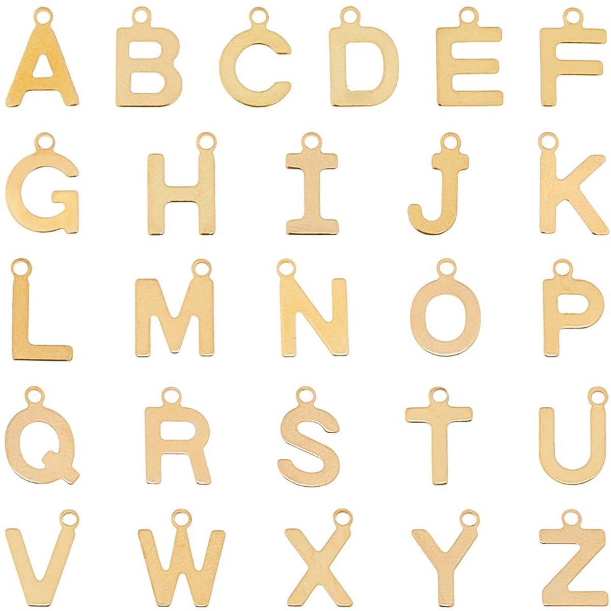 Charms 18K Vergulde Alfabet Charm Rvs Initial Charm Hanger voor DIY Ketting Armband Oorbel Sieraden Maken