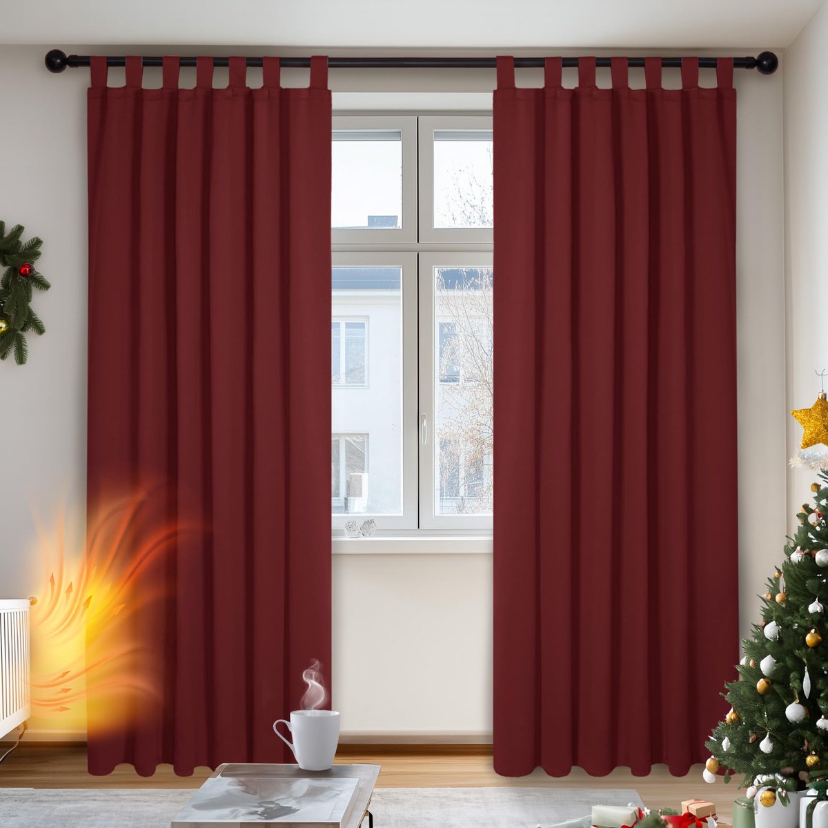 Luxe Gordijnen - Verduisterend - Privacy Creëren - Warmte-isolerend - 140x245 cm - Donkerr