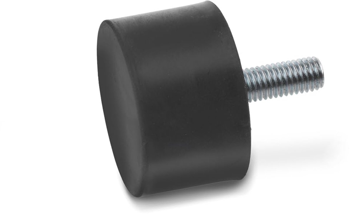 Normelemente | Aanslagbuffer - GN 352-25-20-M6-S-55 | met schroef | natuurlijk rubber | 10 stuks, zwart