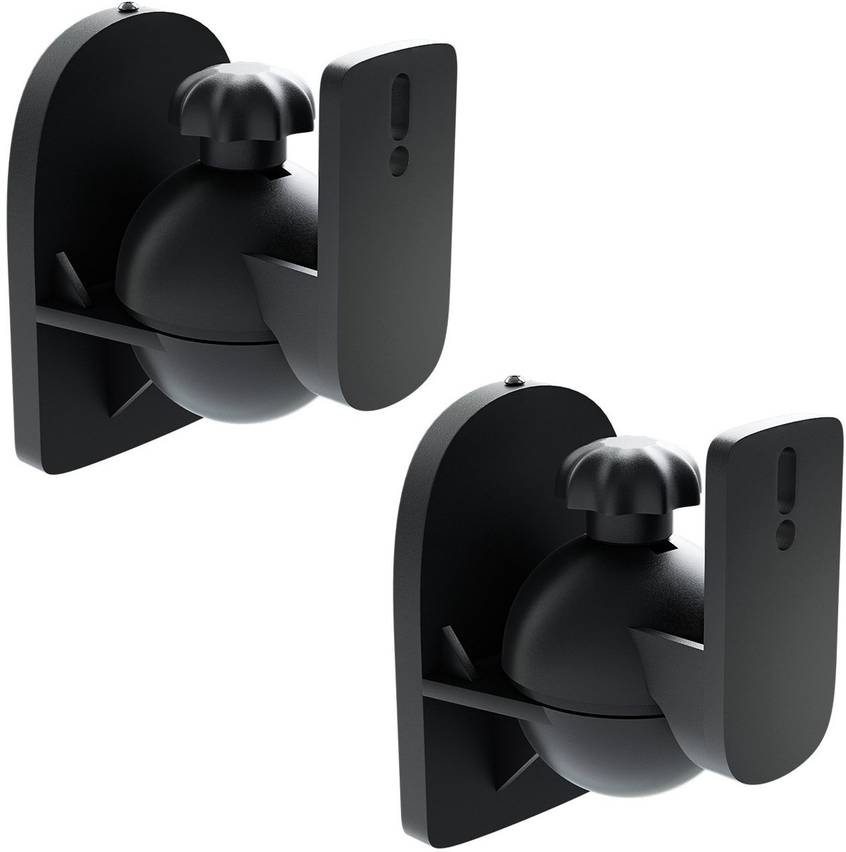 deleyCON 2x Universal Luidspreker Muurbeugel Beugel Boxen Houder Draaibaar + Kantelbaar tot 3,5 Kg Plafondmontage + Wandmontage - Zwart
