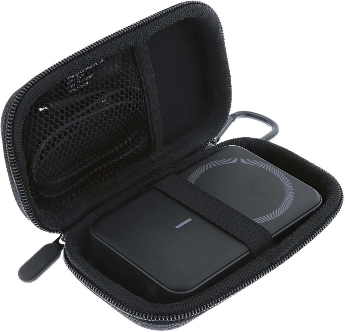 compatibel met Anker MagGo Powerbank powerbank harde beschermhoes reistas opslag batterij externe oplader schokbestendig waterafstotend transporttas met netvak voor accessoires zwart