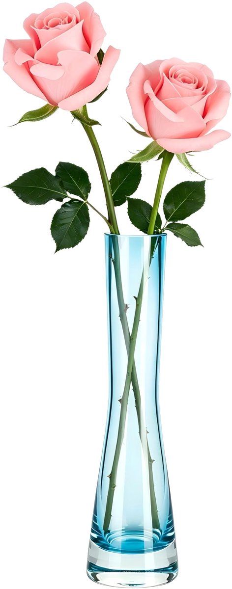 Vaas, handgemaakt, enkele steel, decoratief, voor bruiloft, feest, thuis en kantoor (blauw)