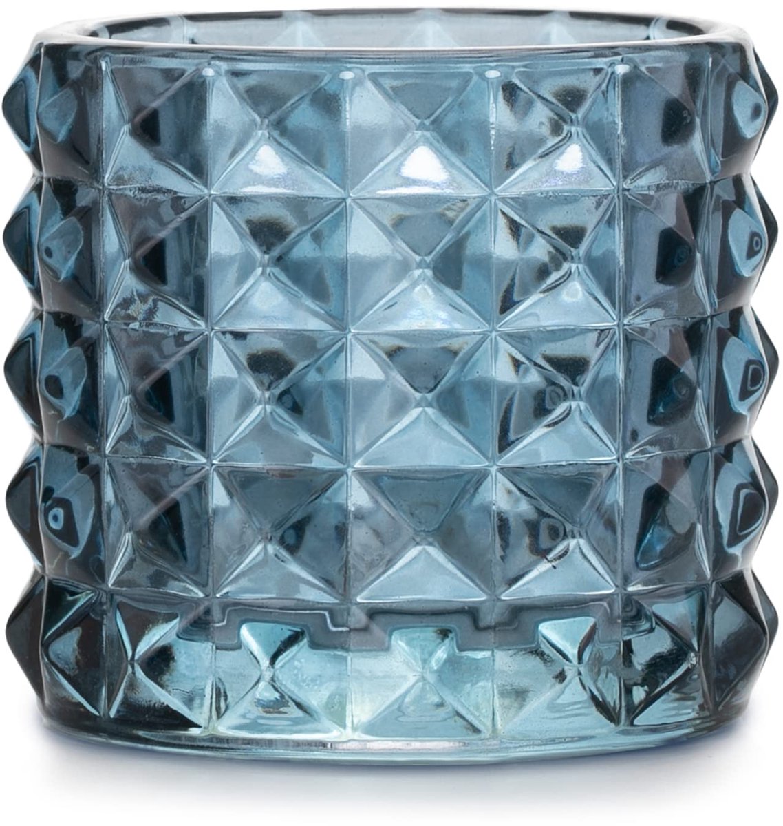Theelichthouder van glas AmeliaHome kandelaar theelichtglas 7x6,5 cm Malaga donkerblauw