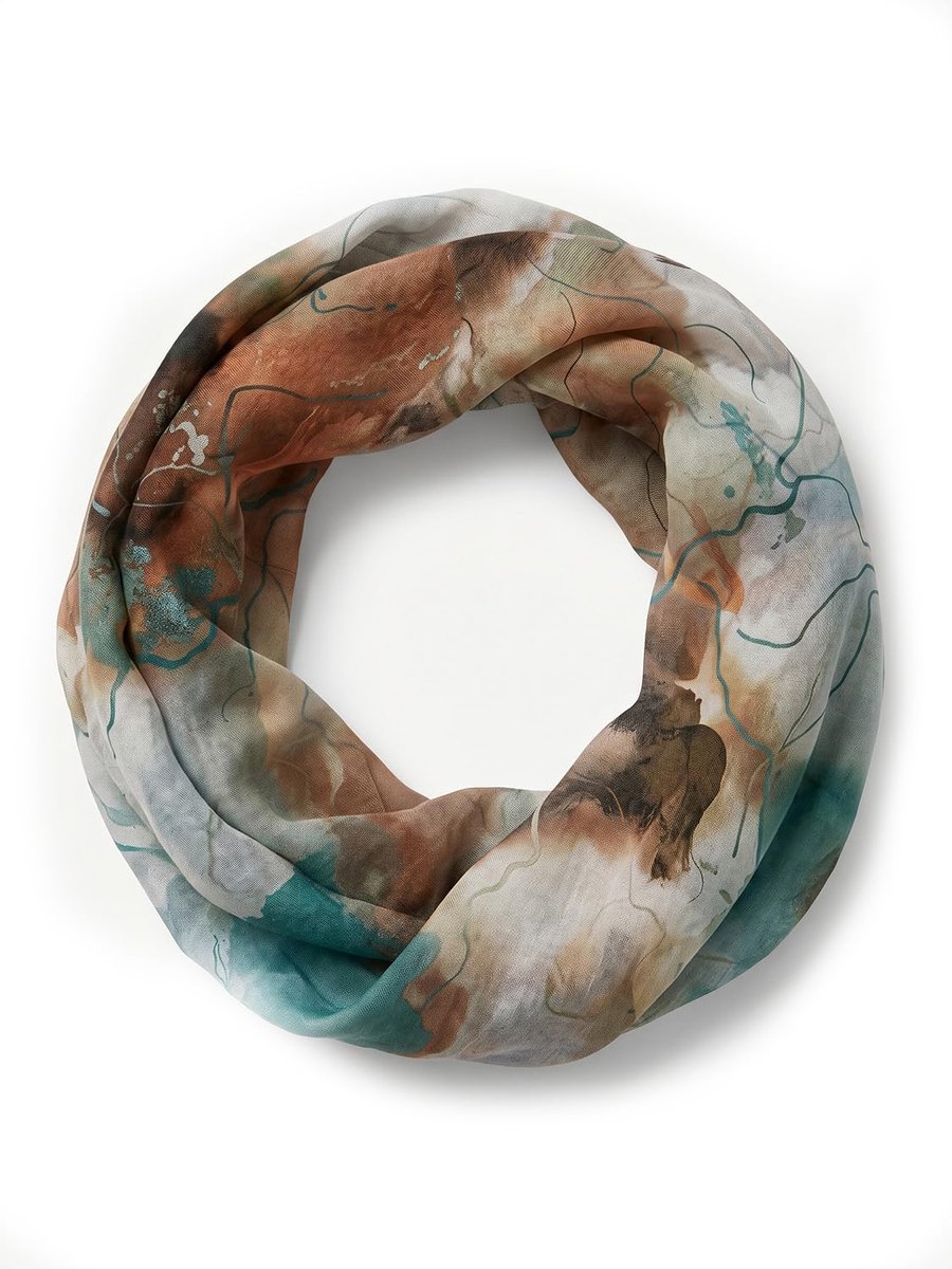 styleBREAKER Aquarel Glow damessjaal met metalen accenten | lichte, zachte, soepele en ademende gespsjaal voor lente en zomer