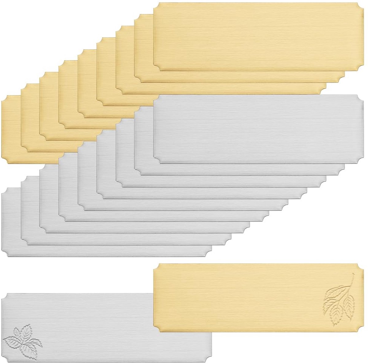 Naambordjes, lasergegraveerde blanco plaat, 2 kleuren, roestvrij staal, naambordframe, naamplaatje, kunstbordje voor frame met zelfklevende achterkant, gepersonaliseerde naambordjes, 30