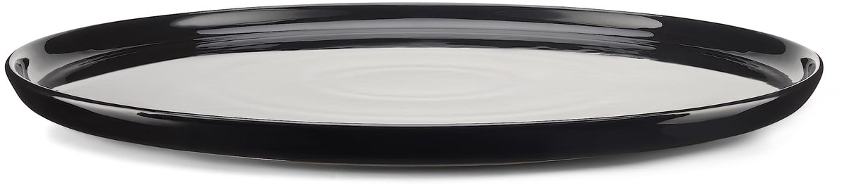 31cm Zwart Porselein Serveerschaal - Groot Dienblad voor Diner, BBQ, Snack & Cake Display - Keuken Voedsel Dienblad & Plaat voor Snack, Schotel & Serveren