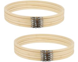 Dailygoods - MANCHAP 10 Pack 12 Inch Borduurringen, Verstelbare Borduurringen, Bamboe Cirkel Kruissteek Hoop Ringen Voor Craft Maken