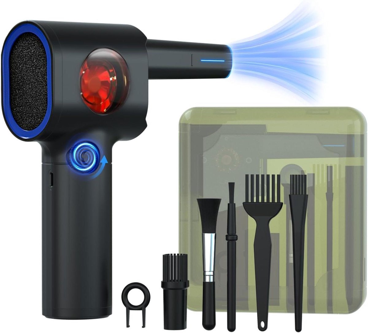 Elektrische Bladblazer - Stofverwijderaar - Apparaten Reinigen - Traploze Snelheid - 17.6 cm - Zwart