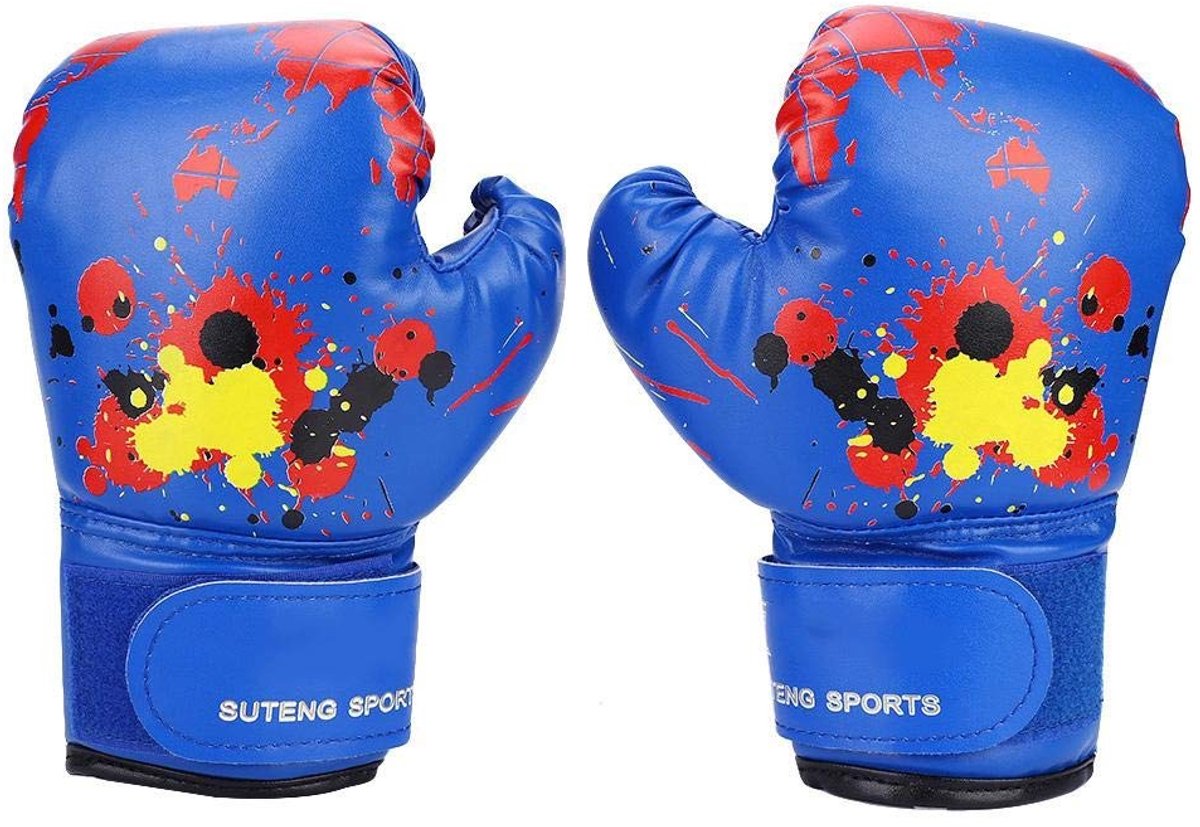 Dailygoods - Bokshandschoenen voor Kinderen - Duurzaam PU-leer - Vingerhandschoenen - Voor Jongens en Meisjes - Blauw - Geschikt voor Training