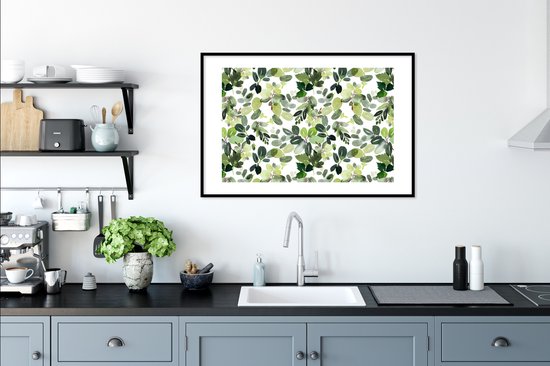 Cadre photo avec affiche - Noël - Plantes - Gui - 90x60 cm - Cadre pour affiche - Décorations de Noël - Décoration de Noël pour l'intérieur - Noël