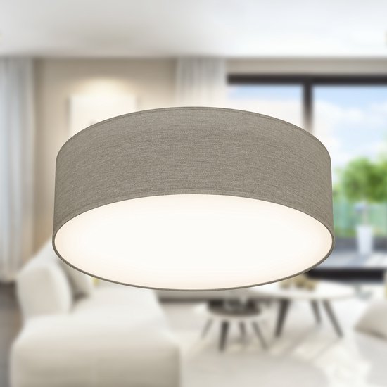 B.K.LICHT - Lampe de plafond - Ø30 cm - taupe / beige - sans source lumineuse E27