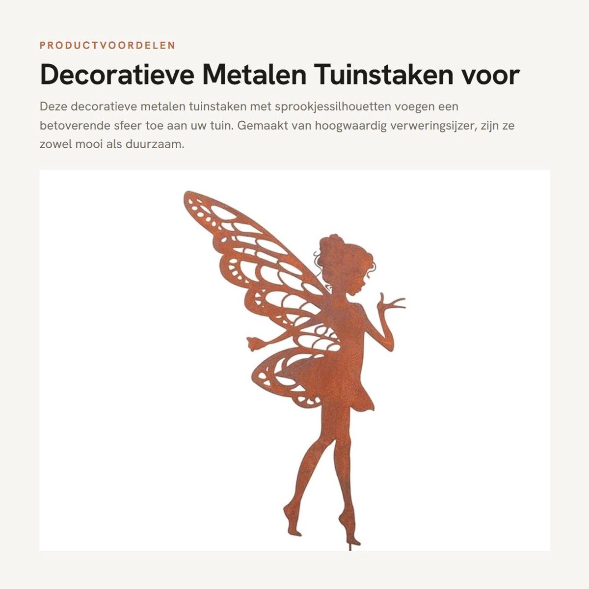 Dailygoods- Tuinstaken Sprookjessilhouet - Decoratieve Tuinbeelden - Handgemaakt Verweringsijzer - Weerbestendig - Tuindecoratie Buiten - Charmant Design
