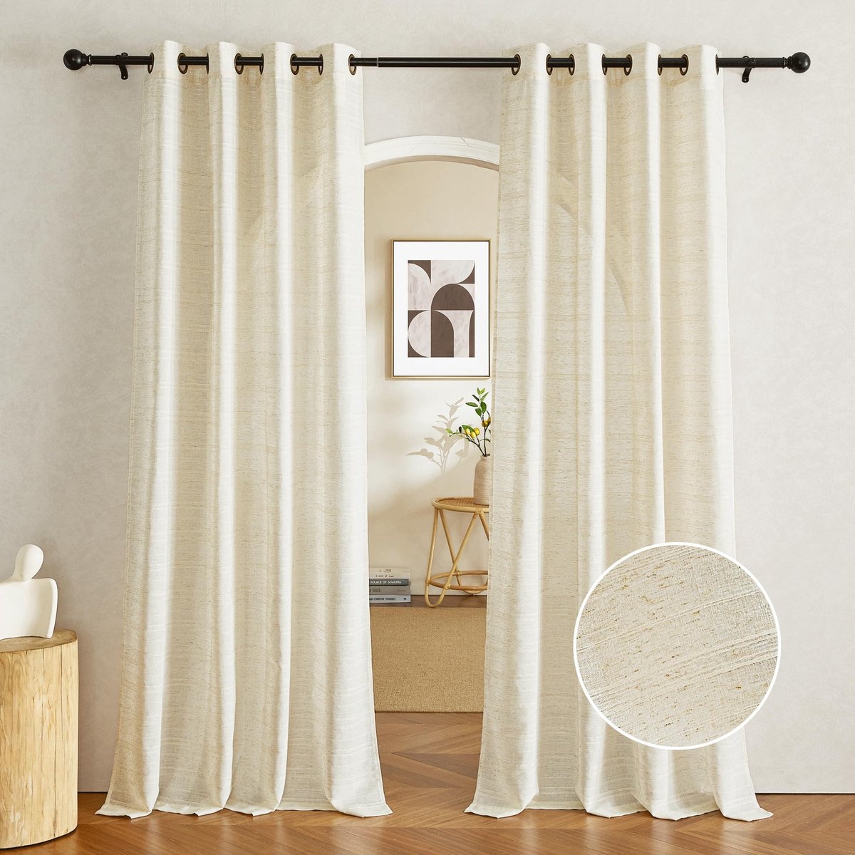 Dailygoods- Woonkamergordijnen 2 stuks - 140 x 260 cm - Gordijnen met ringen - Linnenlook