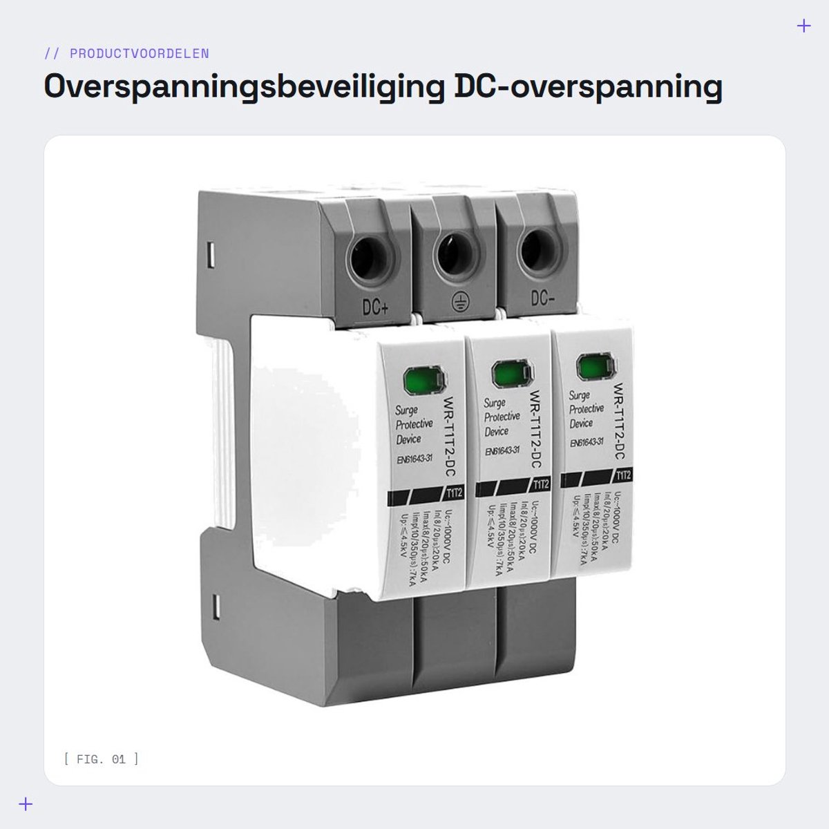 Dailygoods - Overspanningsbeveiliging - DC-overspanning - Brandbestendig - 1000VDC - Bescherming tegen tijdelijke overspanningen - Geschikt voor PV-sy...