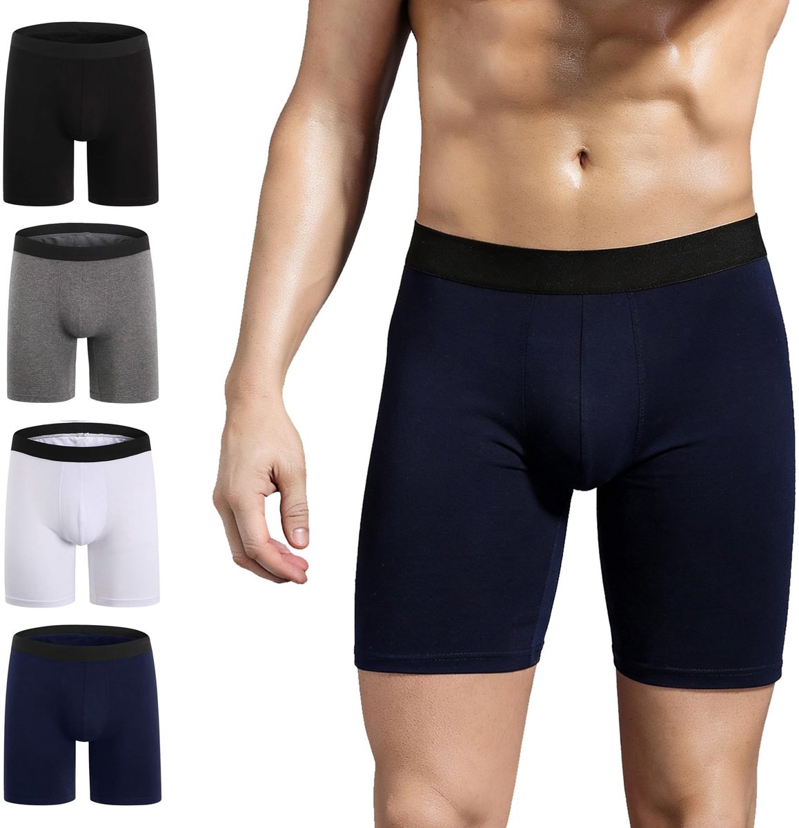 Dailygoods- Herenboxershort Katoen - Lange Broekspijpen - 3/4 Stuks - Ademend - Comfortabel - Duurzaam Materiaal - Boxershort