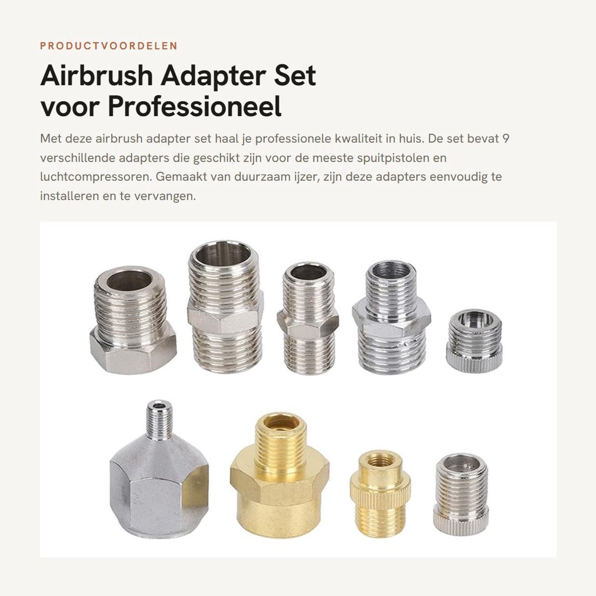 Dailygoods - Airbrush Adapter Set voor Professioneel Gebruik