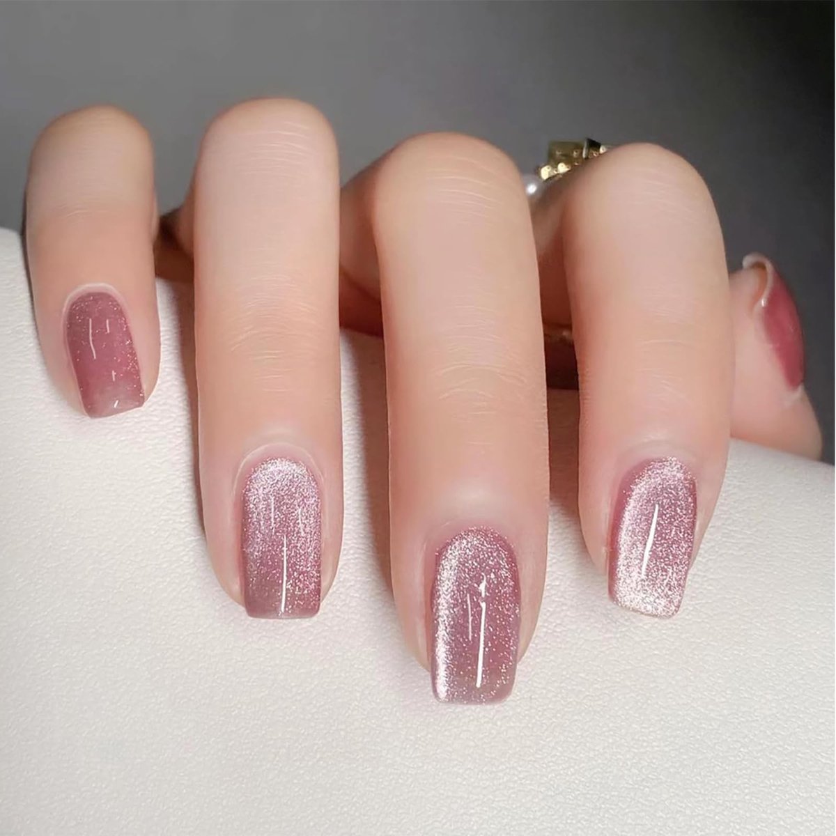 Dailygoods- Kunstnagels Kattenogen - Glanzende Ontwerpen - Middelgroot - Vierkante Kunstnagels - Zelfklevende Plaknagels - Modieuze Nagelstickers - Nepnagels