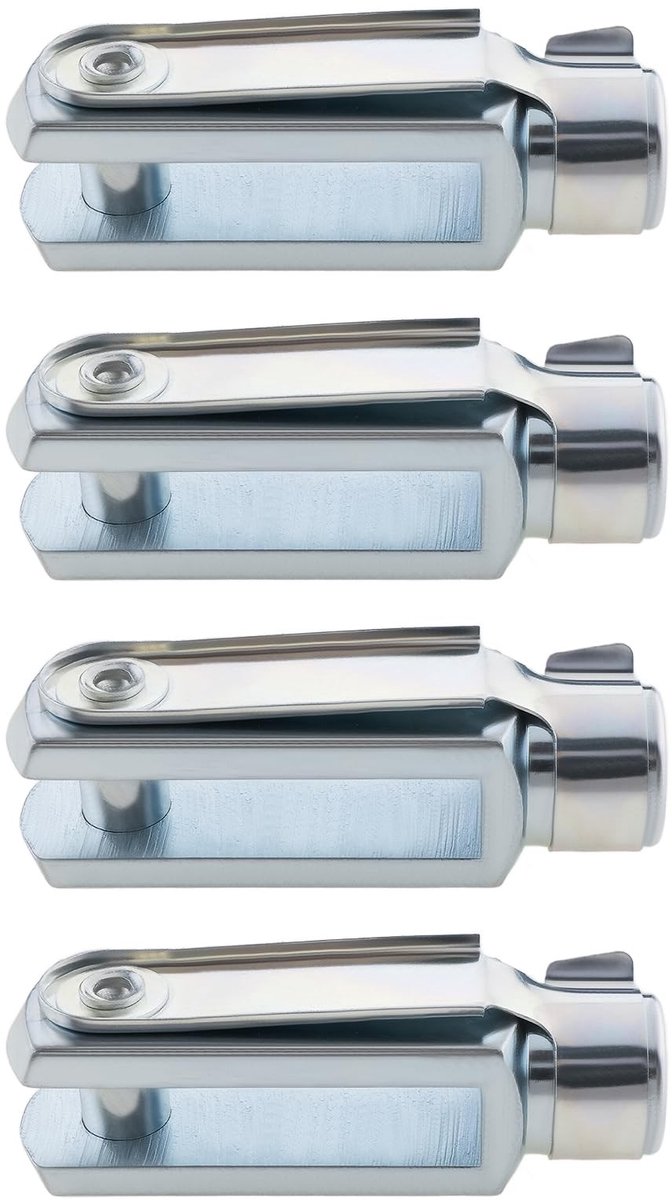 Dailygoods- Klevis Vork 58mm - Set van 4 Stuks - M8 Rechtsdraad - Veerspeld - Legering - Duurzaam en Betrouwbaar - Clevisvork