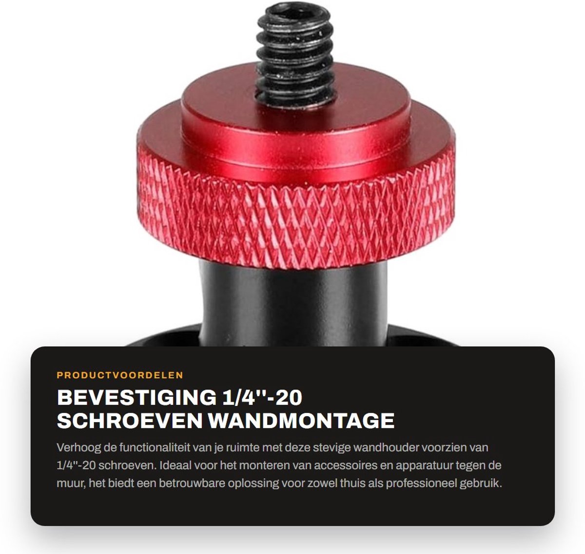 Dailygoods- Buitendraadschroeven 1/4"-20 - Wandhouder - Bevestigingsgaten - Aluminiumlegering - Lichtgewicht - Duurzaam