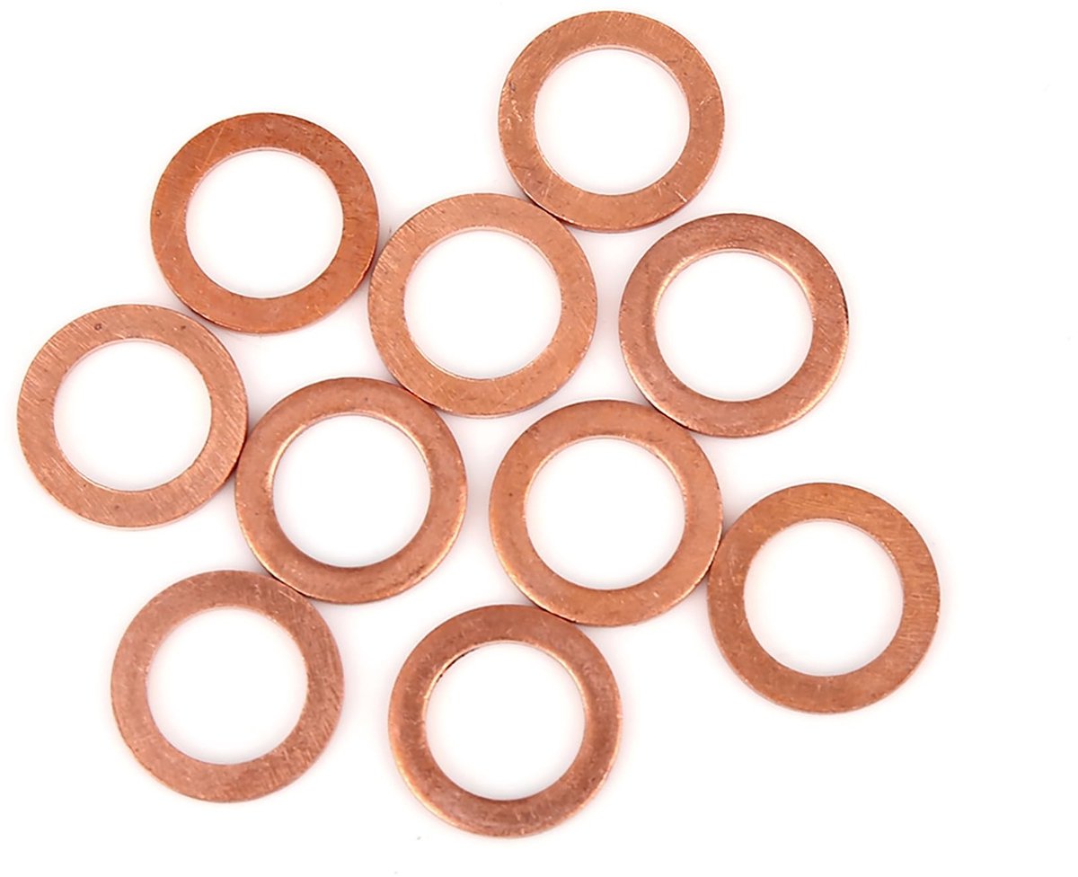 Dailygoods - Koperen sluitring 12 x 17 x 1,5 mm (10 stuks)