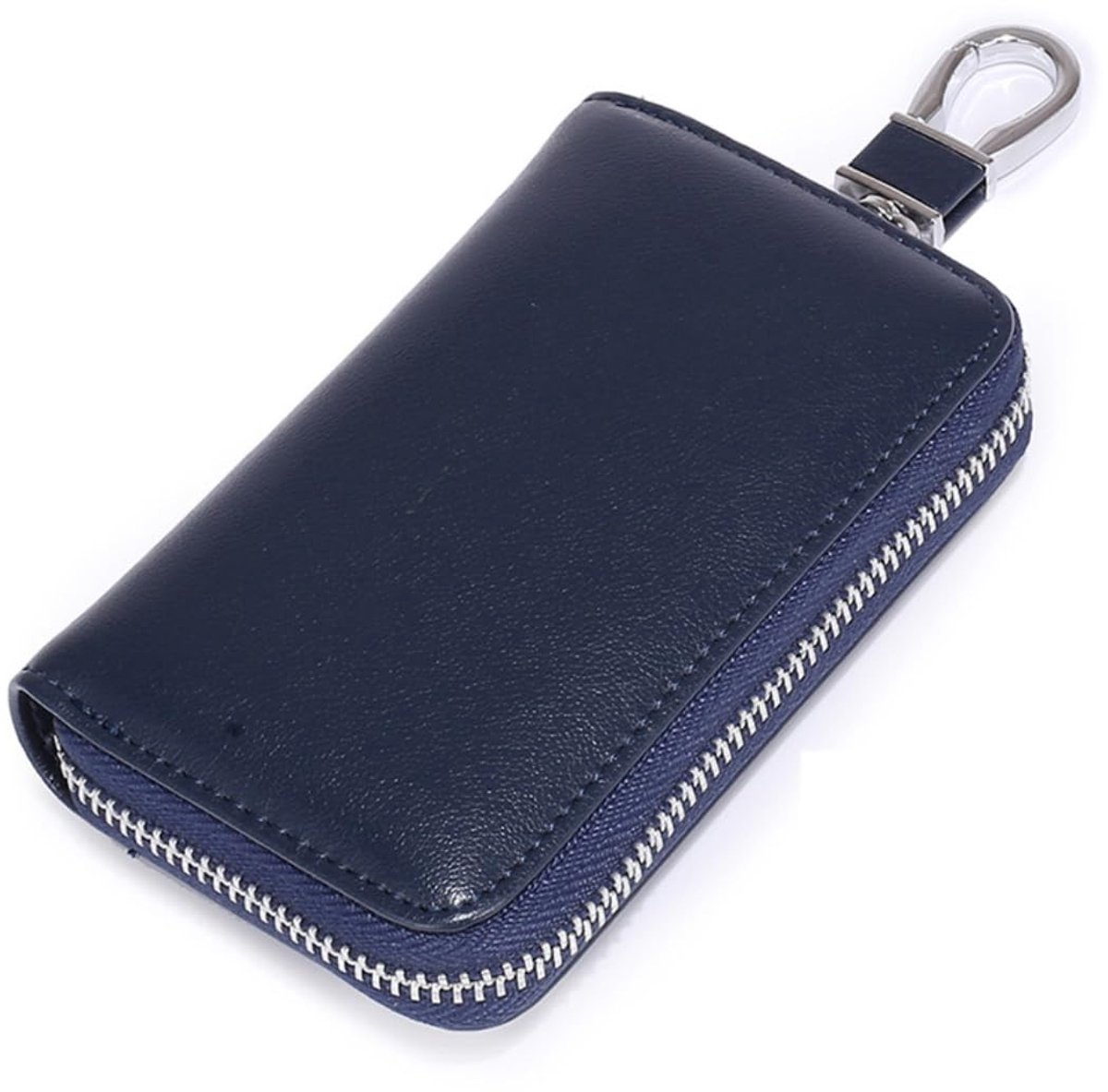 Dailygoods- Sleuteltas - Echt Leer - Draagbaar - 6 Sleutelposities - 2 Kaartsleuven - Afneembare Sleutelhanger - Mini-Muntvak